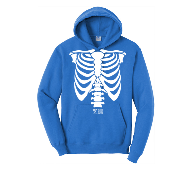 Rib Cage Graphic Hoodie (White)
