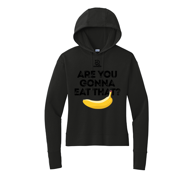 ARE YOU GONNA EAT THAT (Black) - Womens Flex Fleece Pullover Hoodie