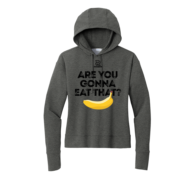 ARE YOU GONNA EAT THAT (Black) - Womens Flex Fleece Pullover Hoodie