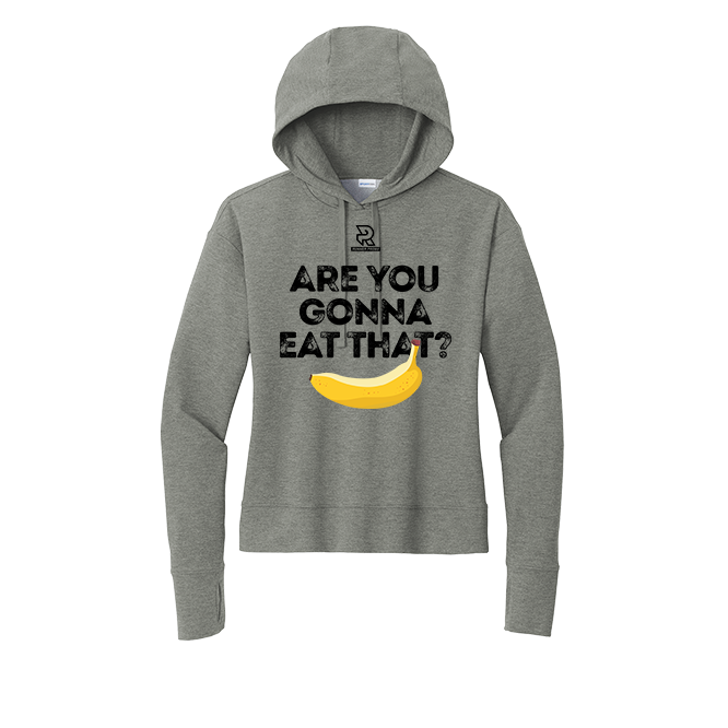 ARE YOU GONNA EAT THAT (Black) - Womens Flex Fleece Pullover Hoodie