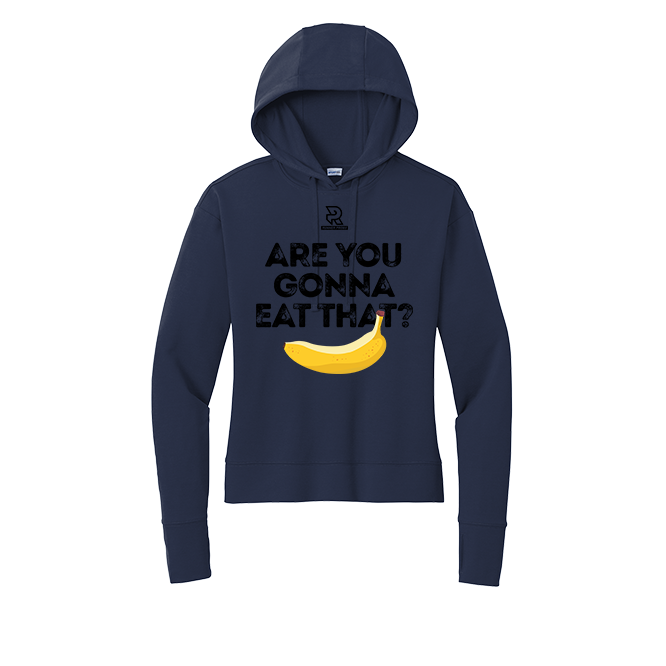 ARE YOU GONNA EAT THAT (Black) - Womens Flex Fleece Pullover Hoodie