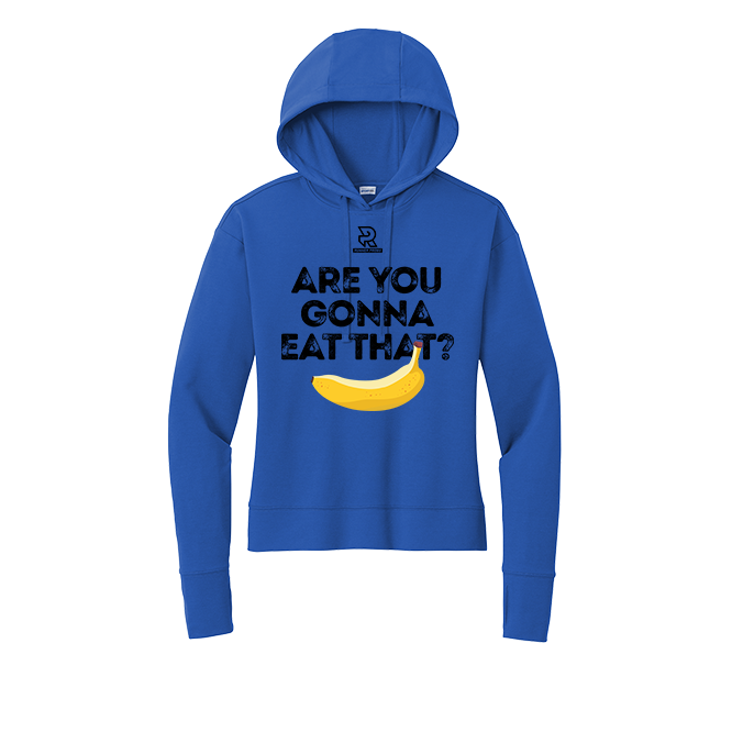 ARE YOU GONNA EAT THAT (Black) - Womens Flex Fleece Pullover Hoodie