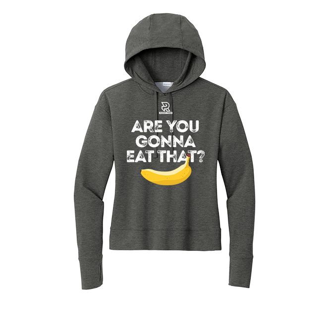 ARE YOU GONNA EAT THAT (White) - Womens Flex Fleece Pullover Hoodie