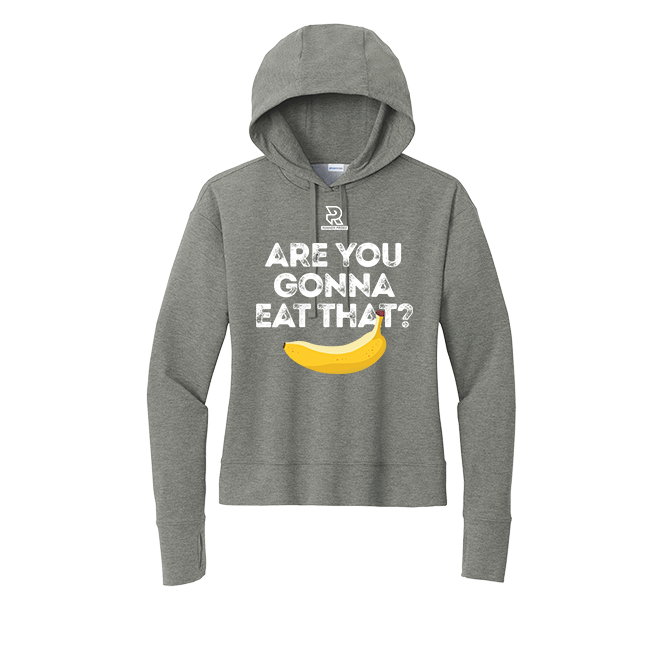ARE YOU GONNA EAT THAT (White) - Womens Flex Fleece Pullover Hoodie