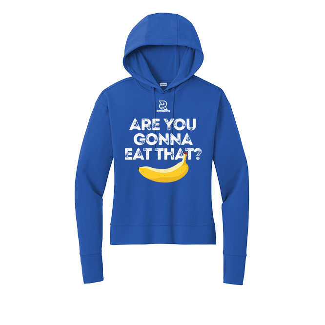 ARE YOU GONNA EAT THAT (White) - Womens Flex Fleece Pullover Hoodie