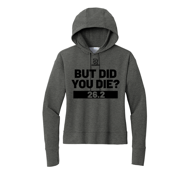 BUT DID YOU DIE? 26.2 (Black) - Womens Flex Fleece Pullover Hoodie
