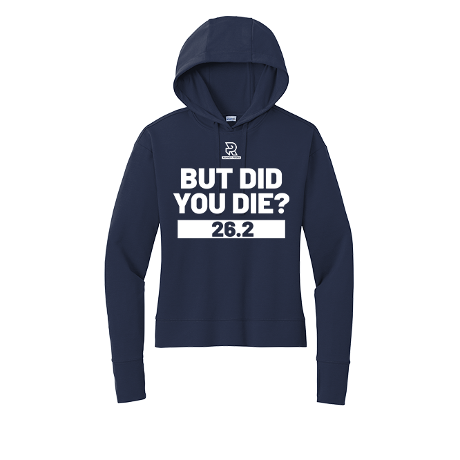 BUT DID YOU DIE? 26.2 (White) - Womens Flex Fleece Pullover Hoodie