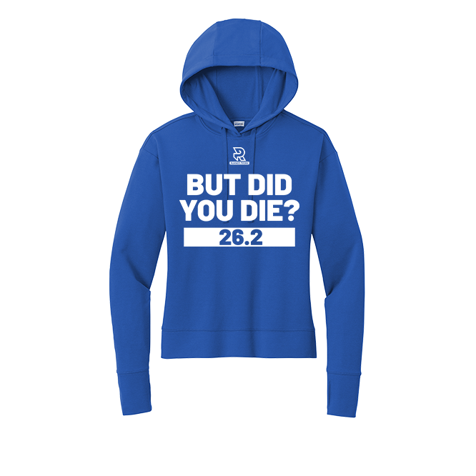 BUT DID YOU DIE? 26.2 (White) - Womens Flex Fleece Pullover Hoodie