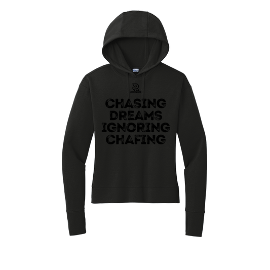 CHASING DREAMS (Black) - Womens Flex Fleece Pullover Hoodie