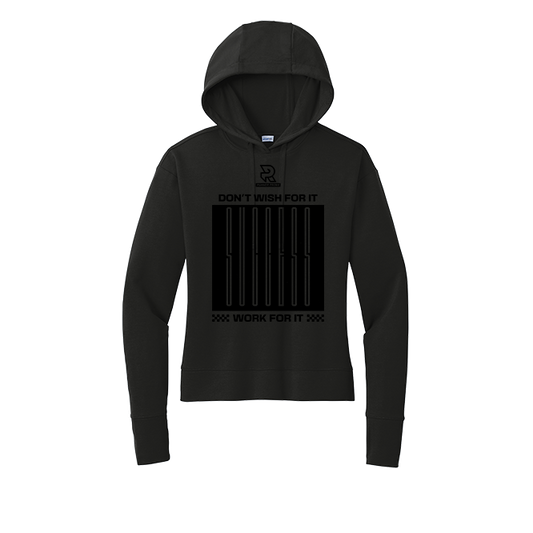 DONT WISH FOR IT WORK FOR IT (Black) - Womens Flex Fleece Pullover Hoodie