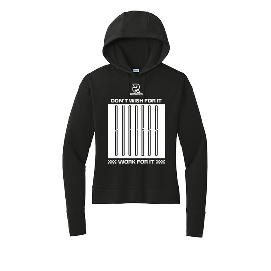 DONT WISH FOR IT WORK FOR IT (White) - Womens Flex Fleece Pullover Hoodie