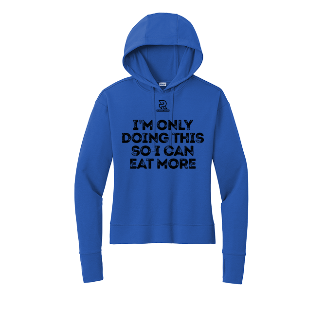 EAT MORE (Black) - Womens Flex Fleece Pullover Hoodie