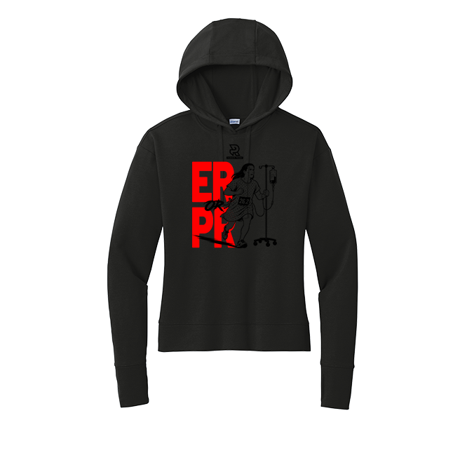ER or PR Womens (Black) - Womens Flex Fleece Pullover Hoodie