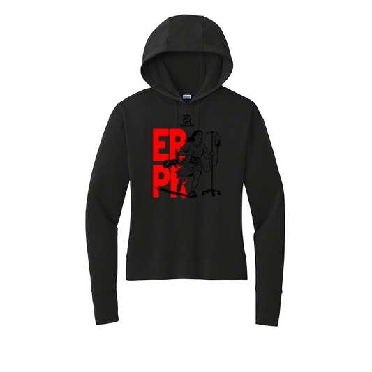 ER or PR Womens (Black) - Womens Flex Fleece Pullover Hoodie