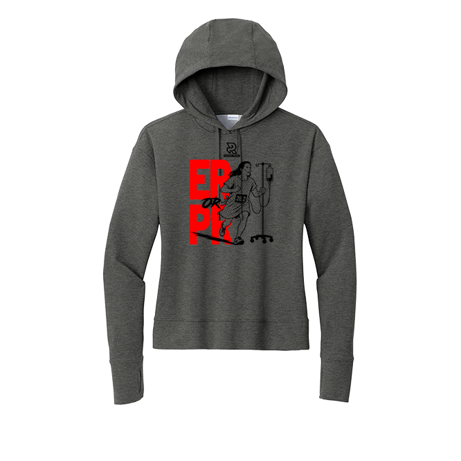 ER or PR Womens (Black) - Womens Flex Fleece Pullover Hoodie