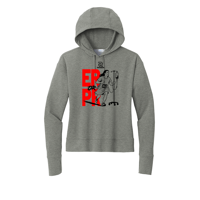 ER or PR Womens (Black) - Womens Flex Fleece Pullover Hoodie