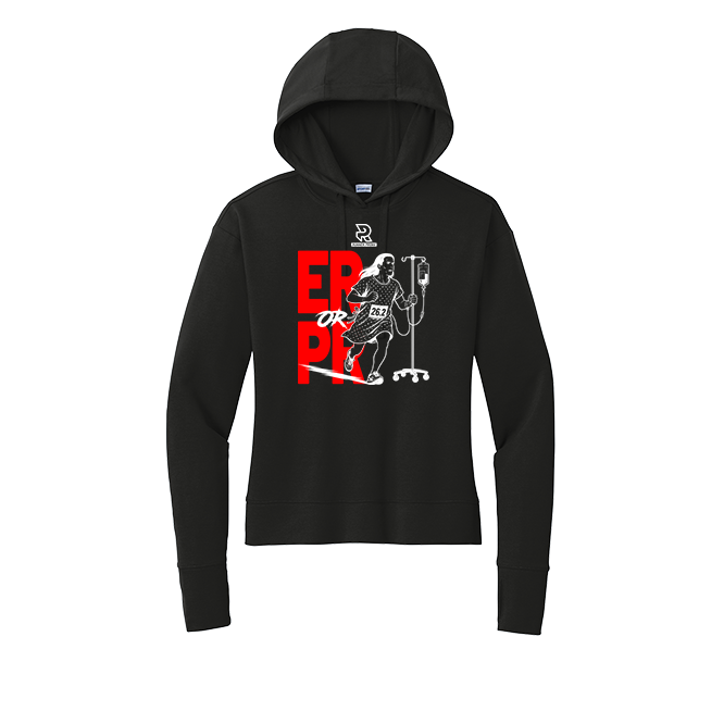 ER or PR Womens (White) - Womens Flex Fleece Pullover Hoodie