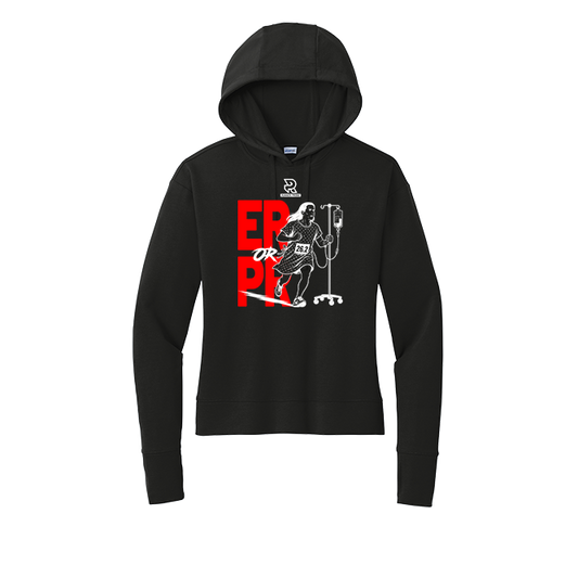 ER or PR Womens (White) - Womens Flex Fleece Pullover Hoodie