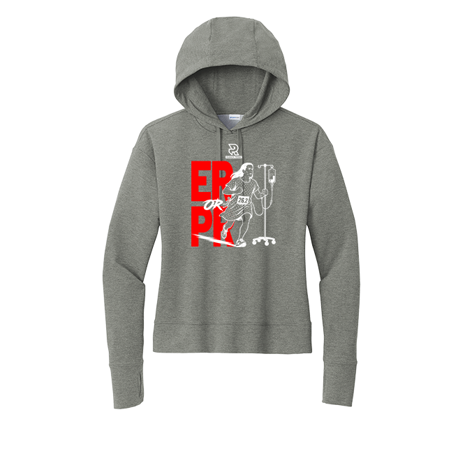 ER or PR Womens (White) - Womens Flex Fleece Pullover Hoodie