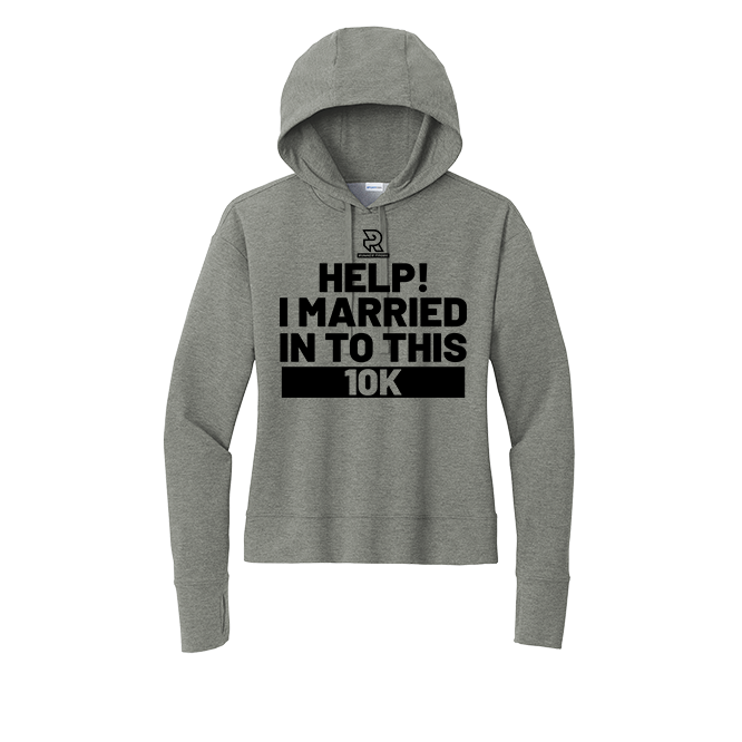 HELP! I MARRIED INTO THIS 10K (Black) - Womens Flex Fleece Pullover Hoodie