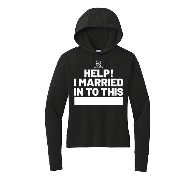 HELP! I MARRIED INTO THIS 10K (White) - Womens Flex Fleece Pullover Hoodie
