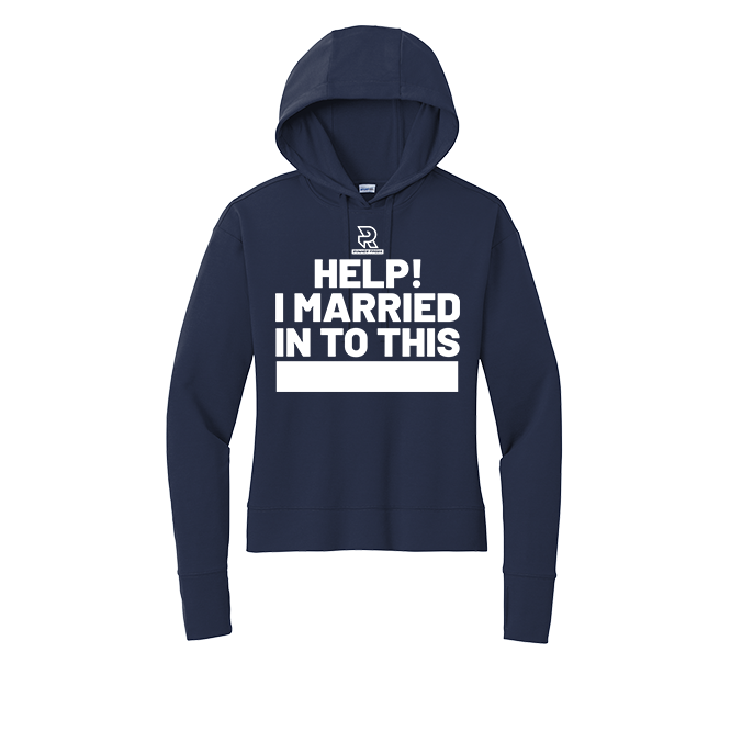 HELP! I MARRIED INTO THIS 26.2 (White) - Womens Flex Fleece Pullover Hoodie