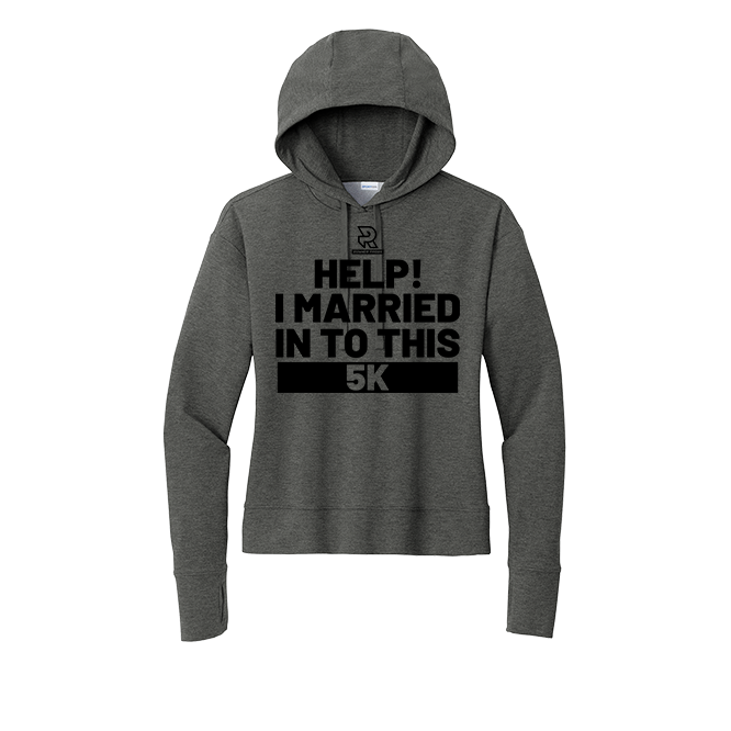 HELP! I MARRIED INTO THIS 5K (Black) - Womens Flex Fleece Pullover Hoodie