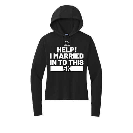 HELP! I MARRIED INTO THIS 5K (White) - Womens Flex Fleece Pullover Hoodie