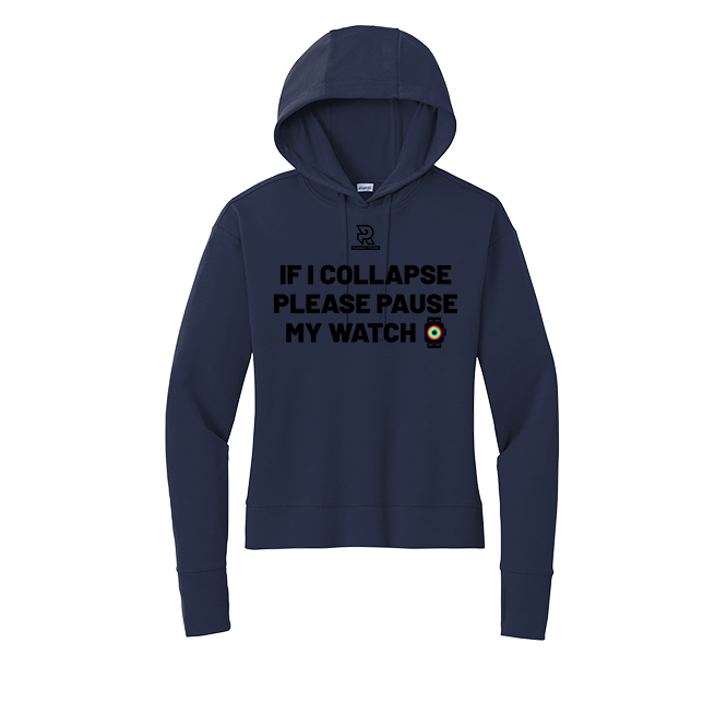 IF I COLLAPSE (Black) - Womens Flex Fleece Pullover Hoodie