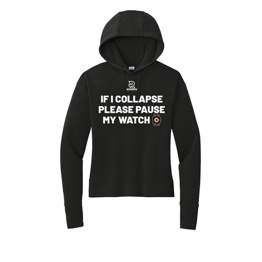 IF I COLLAPSE (White) - Womens Flex Fleece Pullover Hoodie
