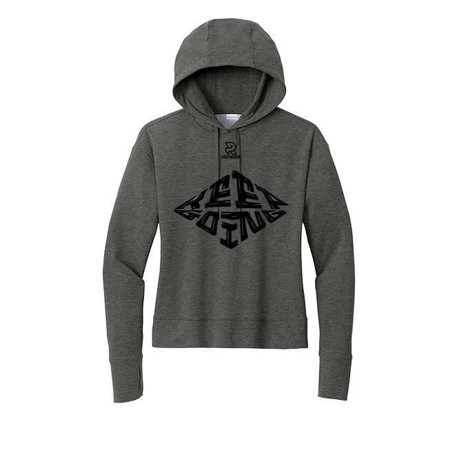 KEEP GOING (Black) - Womens Flex Fleece Pullover Hoodie