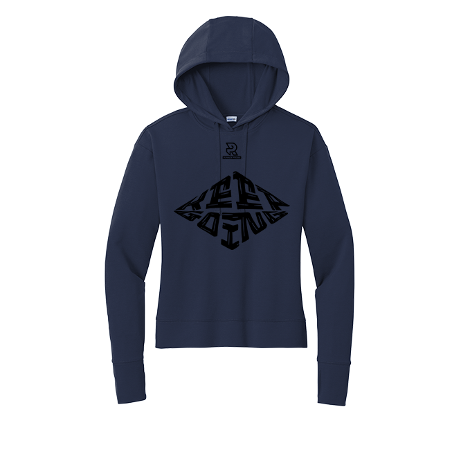 KEEP GOING (Black) - Womens Flex Fleece Pullover Hoodie