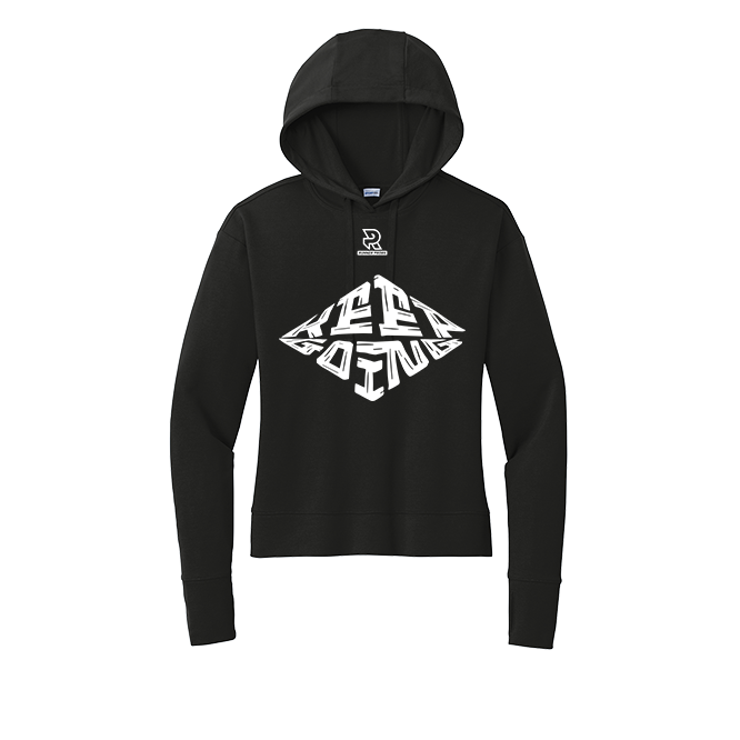 KEEP GOING (White) - Womens Flex Fleece Pullover Hoodie