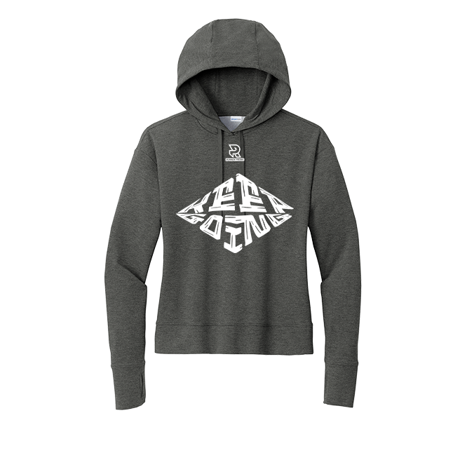 KEEP GOING (White) - Womens Flex Fleece Pullover Hoodie