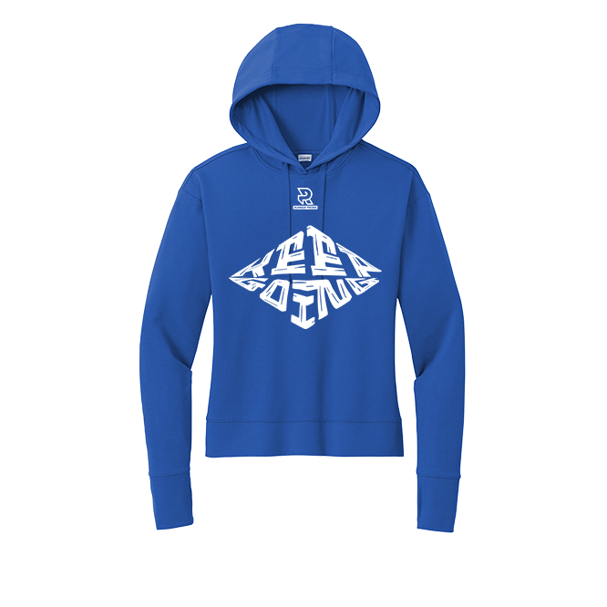 KEEP GOING (White) - Womens Flex Fleece Pullover Hoodie