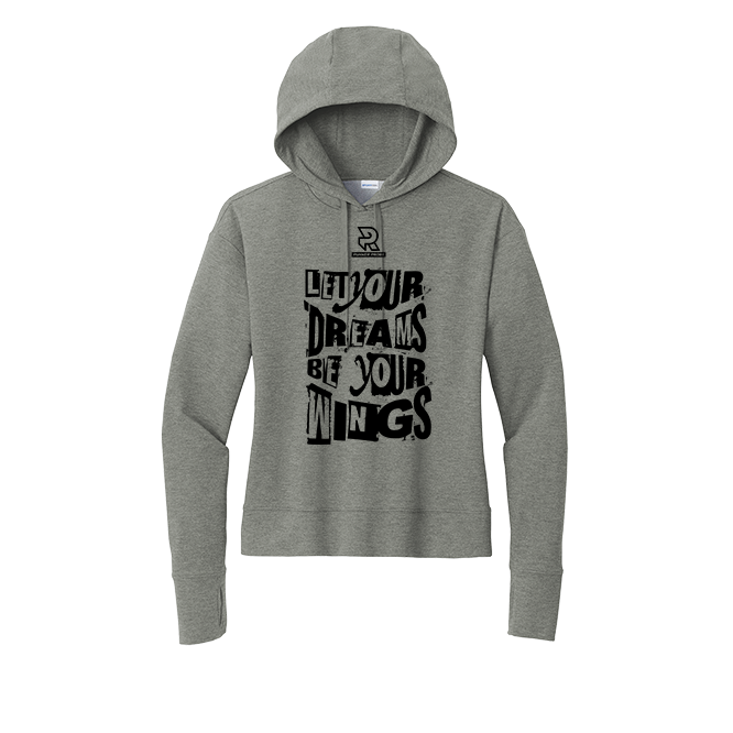 LET YOUR DREAMS BE YOUR WINGS (Black) - Womens Flex Fleece Pullover Hoodie