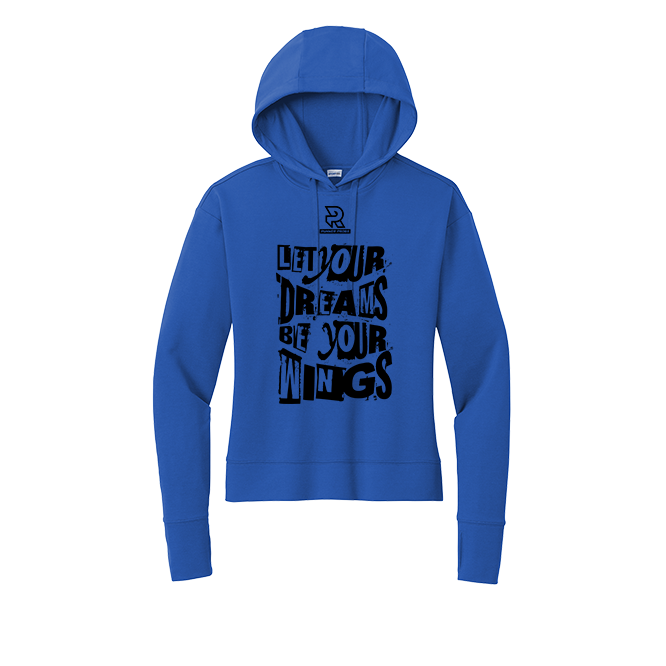 LET YOUR DREAMS BE YOUR WINGS (Black) - Womens Flex Fleece Pullover Hoodie