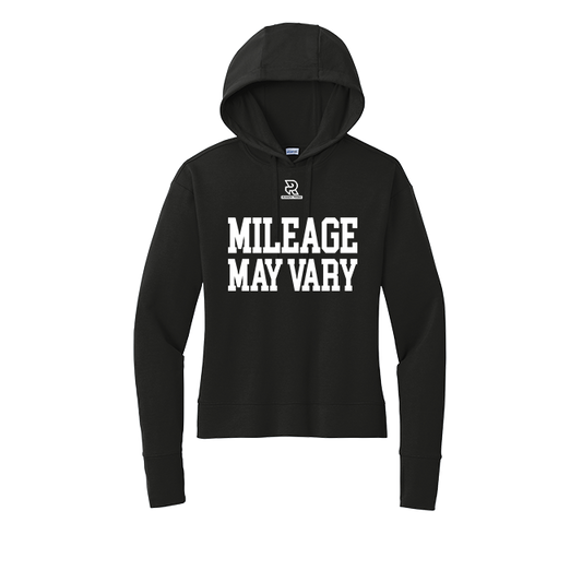 MILEAGE MAY VARY (White) - Womens Flex Fleece Pullover Hoodie