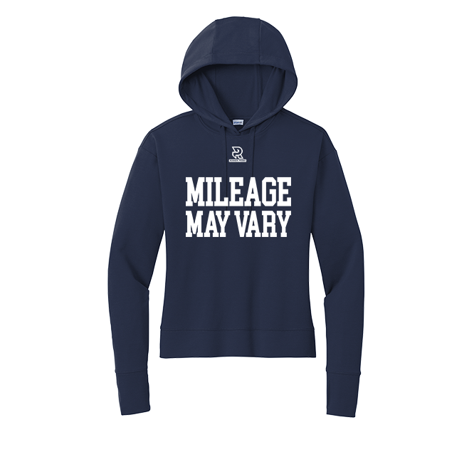 MILEAGE MAY VARY (White) - Womens Flex Fleece Pullover Hoodie