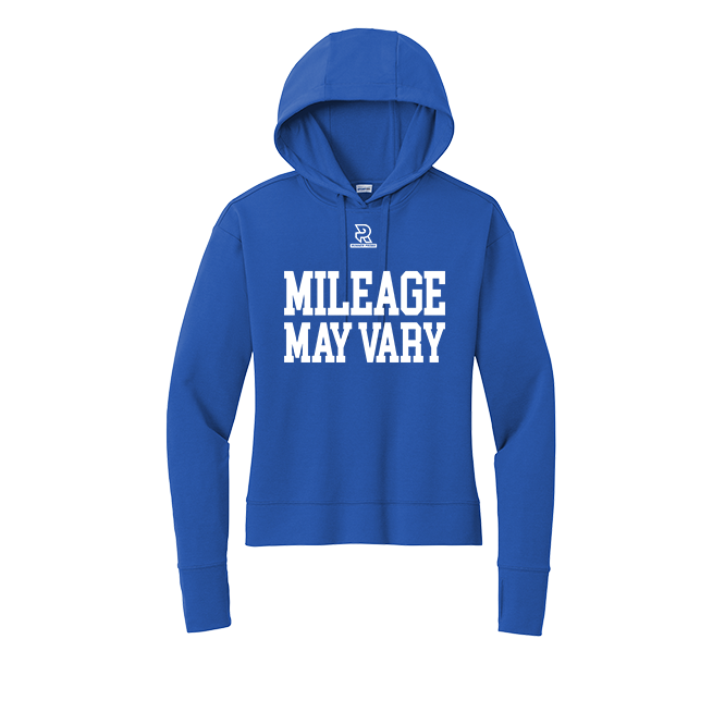 MILEAGE MAY VARY (White) - Womens Flex Fleece Pullover Hoodie