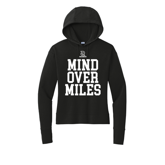 MIND OVER MILES (White) - Womens Flex Fleece Pullover Hoodie