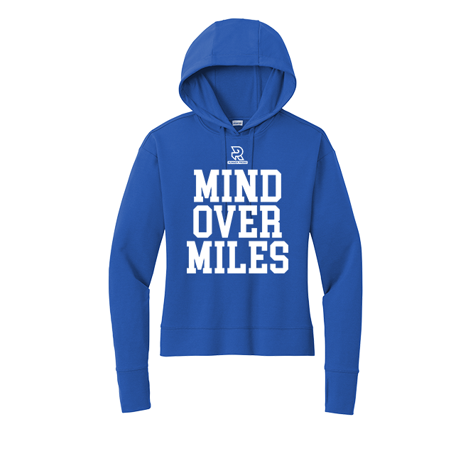 MIND OVER MILES (White) - Womens Flex Fleece Pullover Hoodie