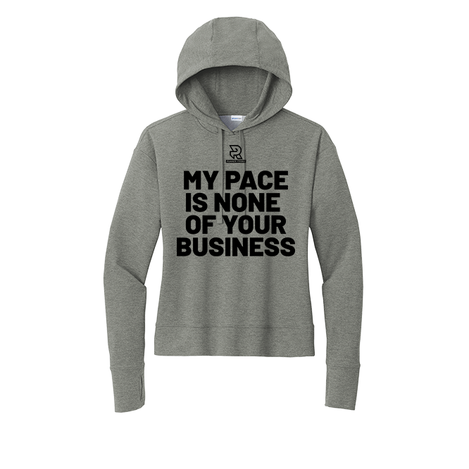 MY PACE (Black) - Womens Flex Fleece Pullover Hoodie