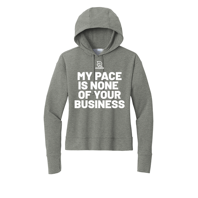 MY PACE (White) - Womens Flex Fleece Pullover Hoodie