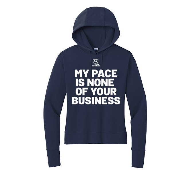 MY PACE (White) - Womens Flex Fleece Pullover Hoodie