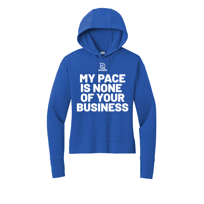 MY PACE (White) - Womens Flex Fleece Pullover Hoodie