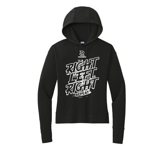 RIGHT LEFT RIGHT (White) - Womens Flex Fleece Pullover Hoodie