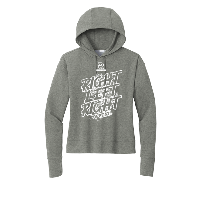 RIGHT LEFT RIGHT (White) - Womens Flex Fleece Pullover Hoodie