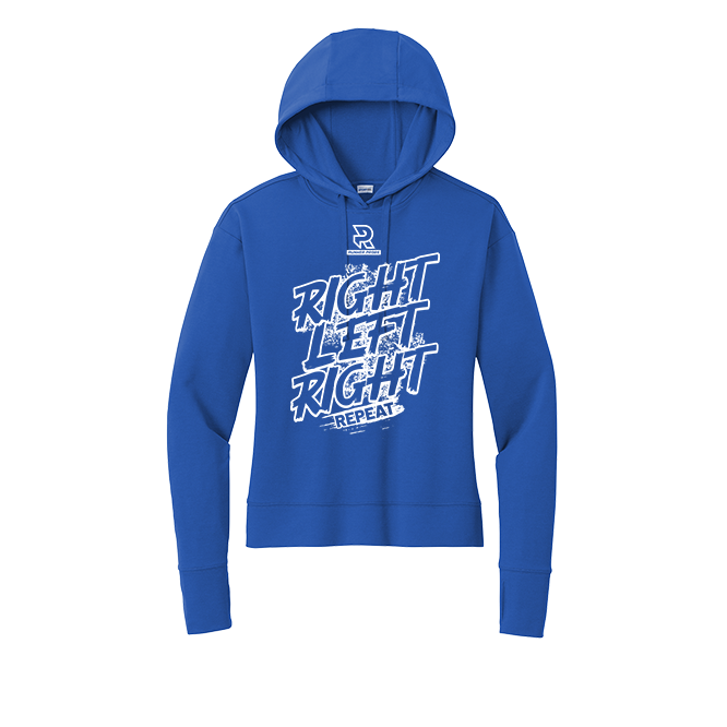 RIGHT LEFT RIGHT (White) - Womens Flex Fleece Pullover Hoodie
