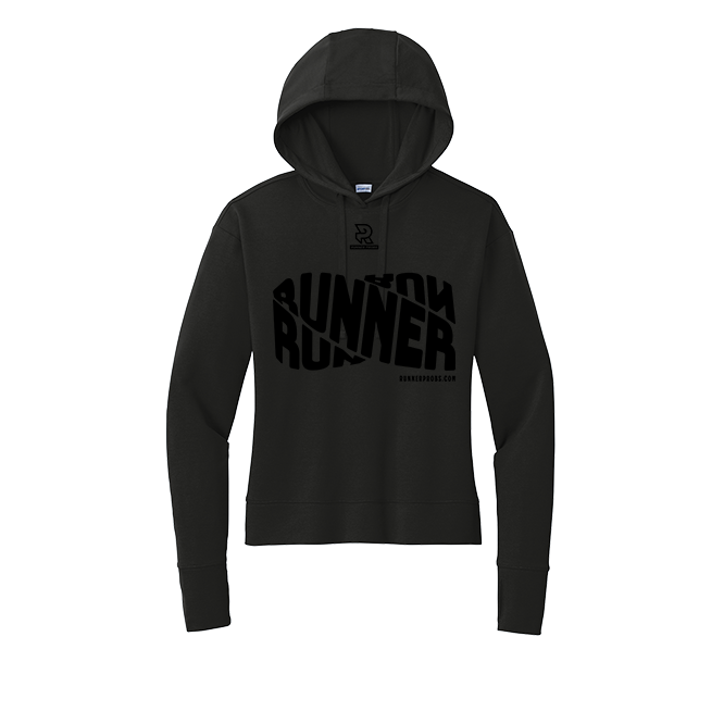 RUNNER DNA (Black) - Womens Flex Fleece Pullover Hoodie